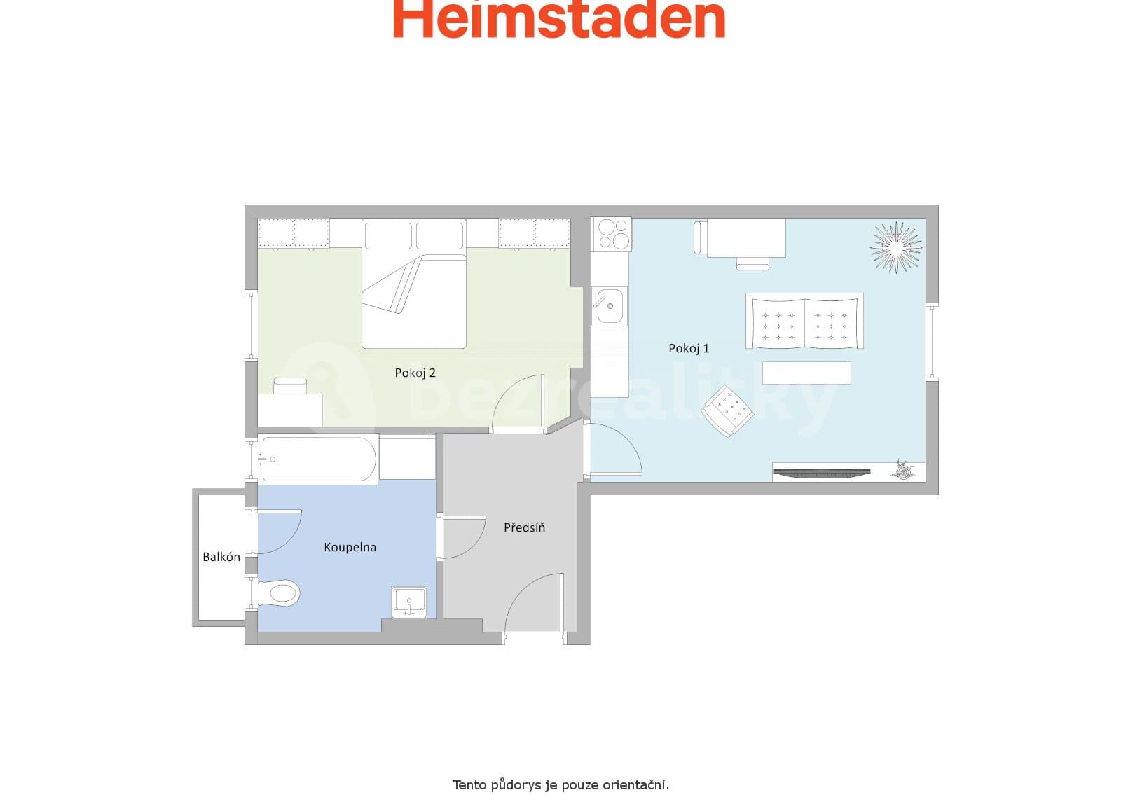 Prenájom bytu 2-izbový 46 m², Boháčova, Ostrava, Moravskoslezský kraj