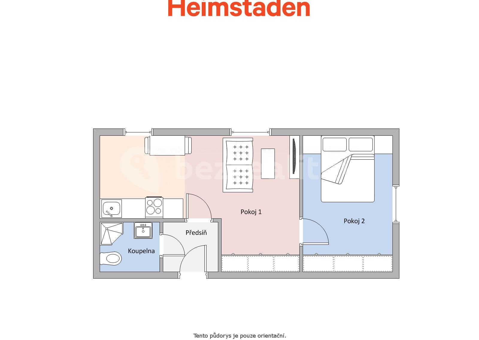 Prenájom bytu 2-izbový 37 m², Klimšova, Havířov, Moravskoslezský kraj
