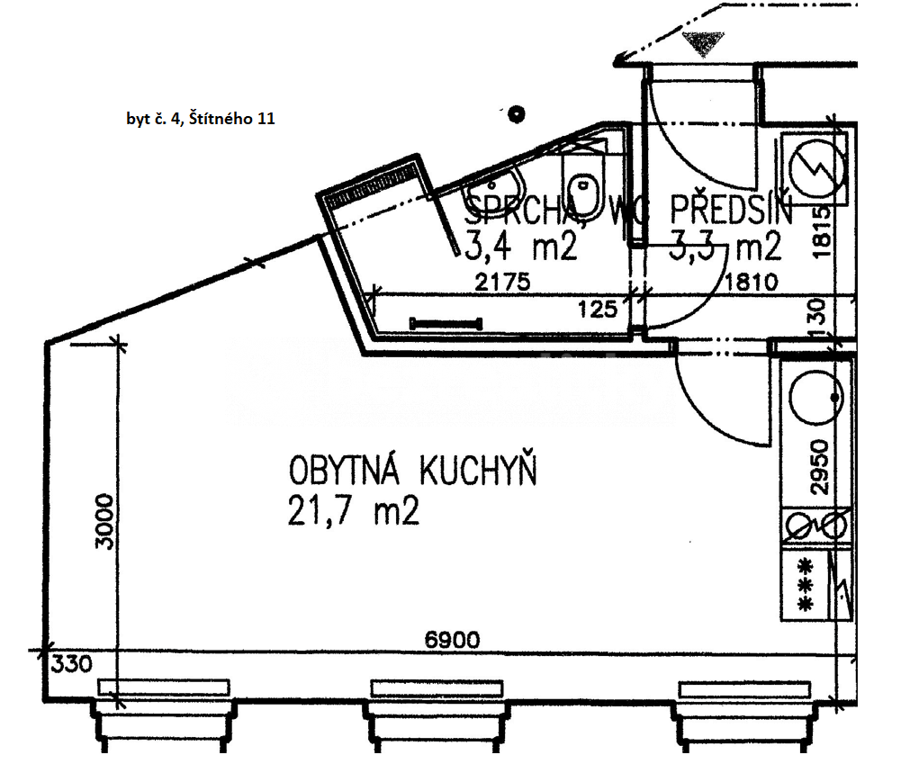 Prenájom bytu 1-izbový 28 m², Husinecká, Praha, Praha
