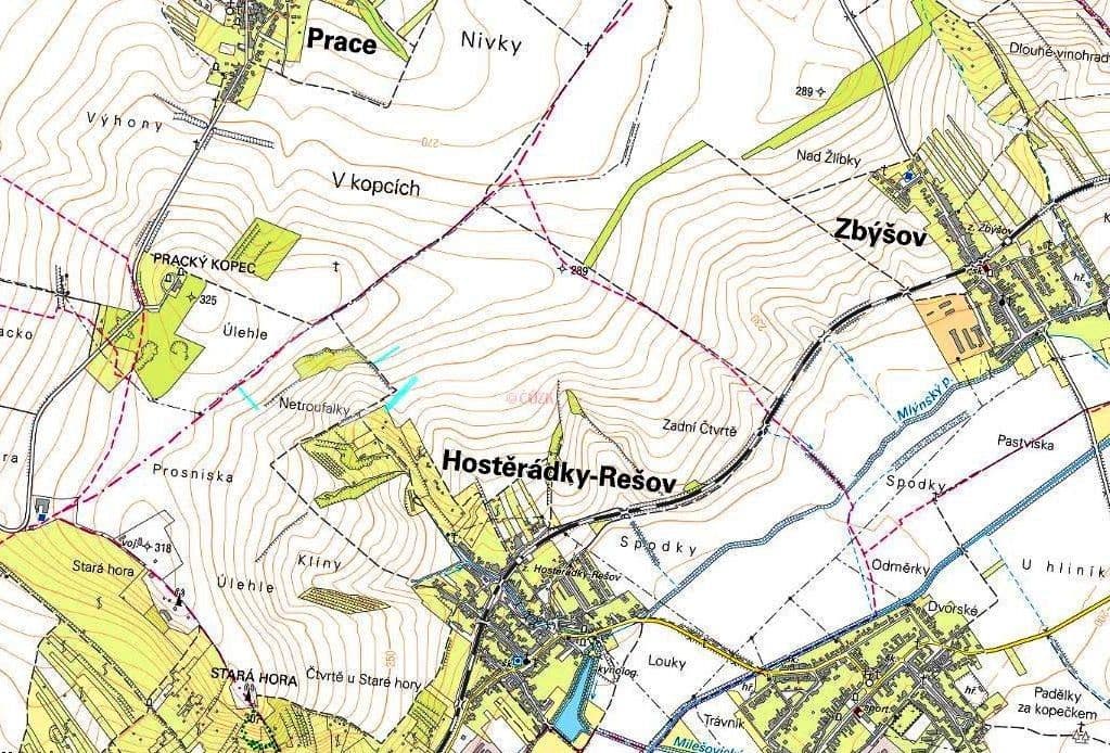Predaj pozemku 920 m², Hostěrádky-Rešov, Jihomoravský kraj