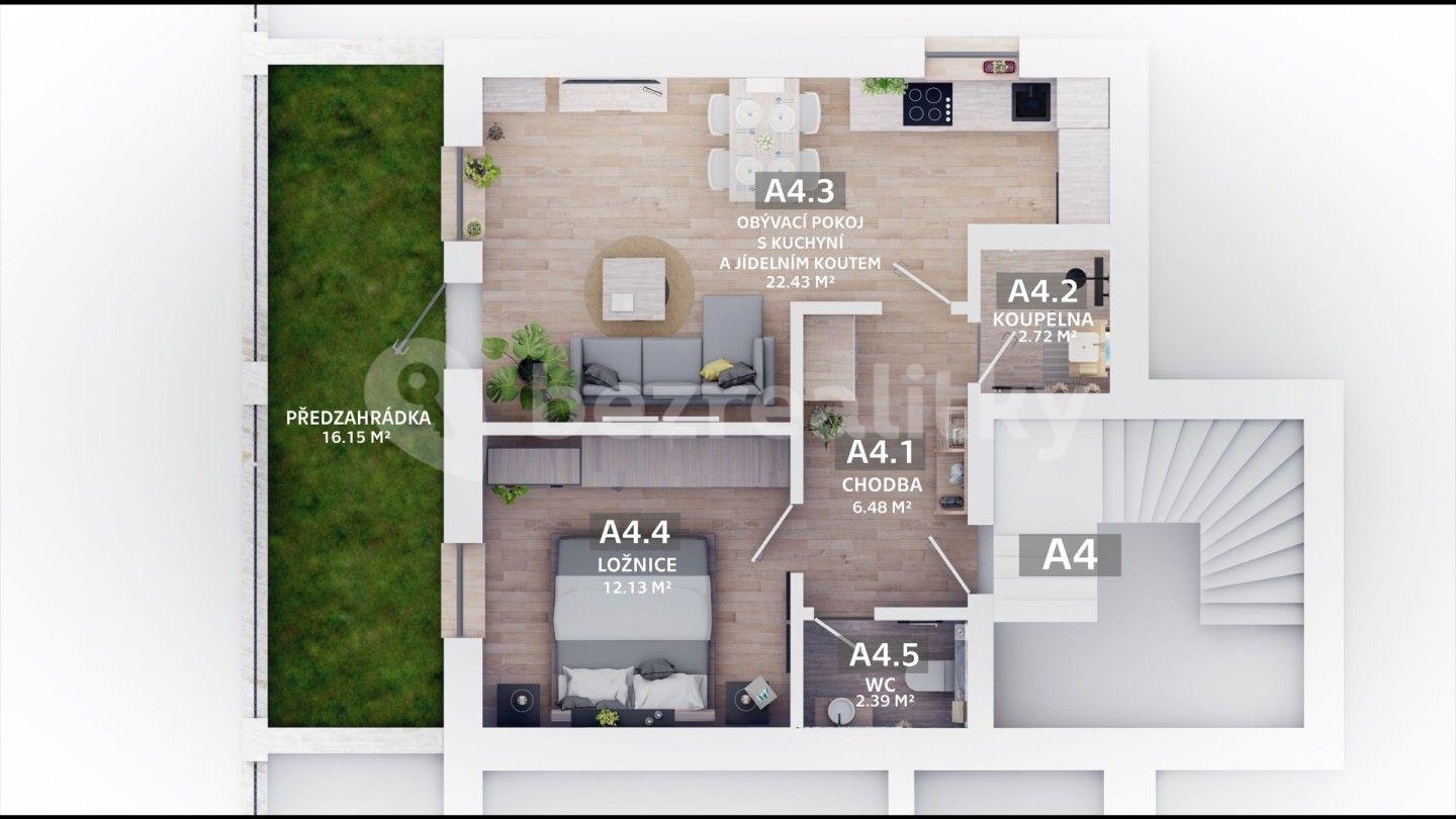 Predaj bytu 2-izbový 46 m², Dvory nad Lužnicí, Jihočeský kraj