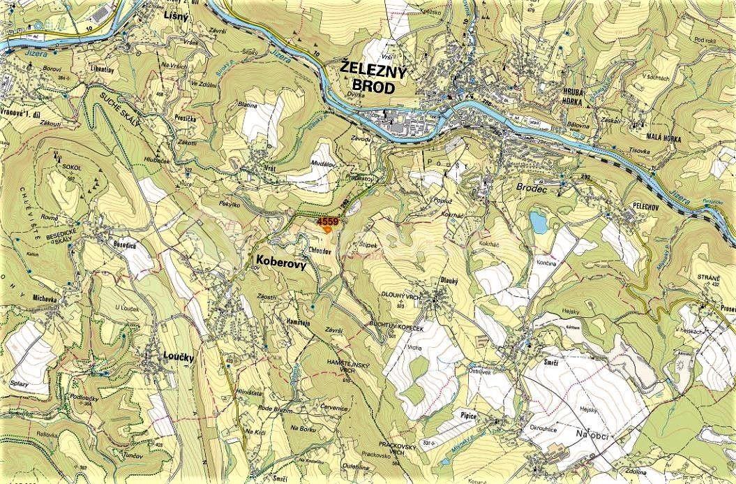 Predaj pozemku 2.044 m², Koberovy, Liberecký kraj