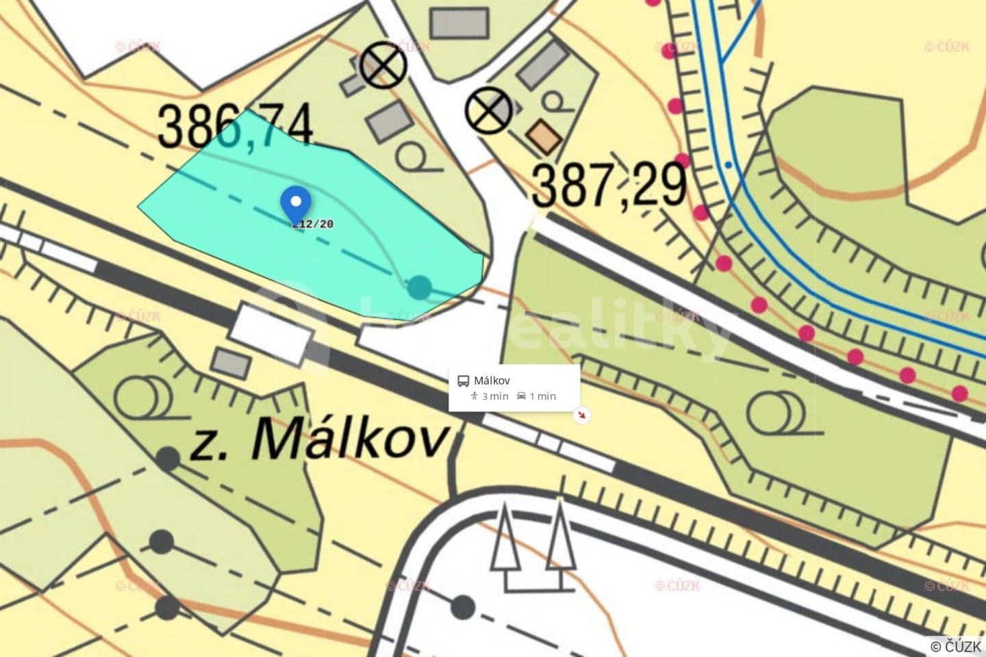 Predaj pozemku 5.133 m², Málkov, Ústecký kraj