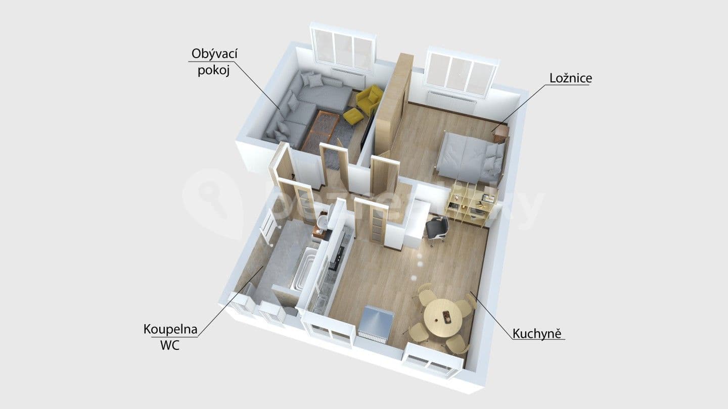 Predaj bytu 3-izbový 59 m², Povrly, Ústecký kraj