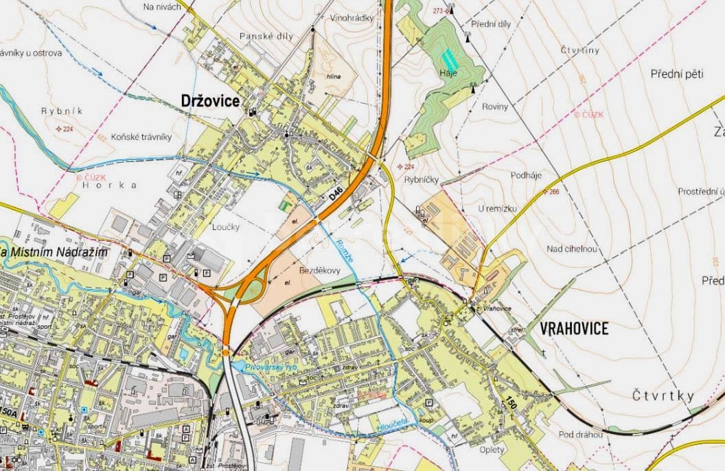 Predaj pozemku 4.332 m², Držovice, Olomoucký kraj