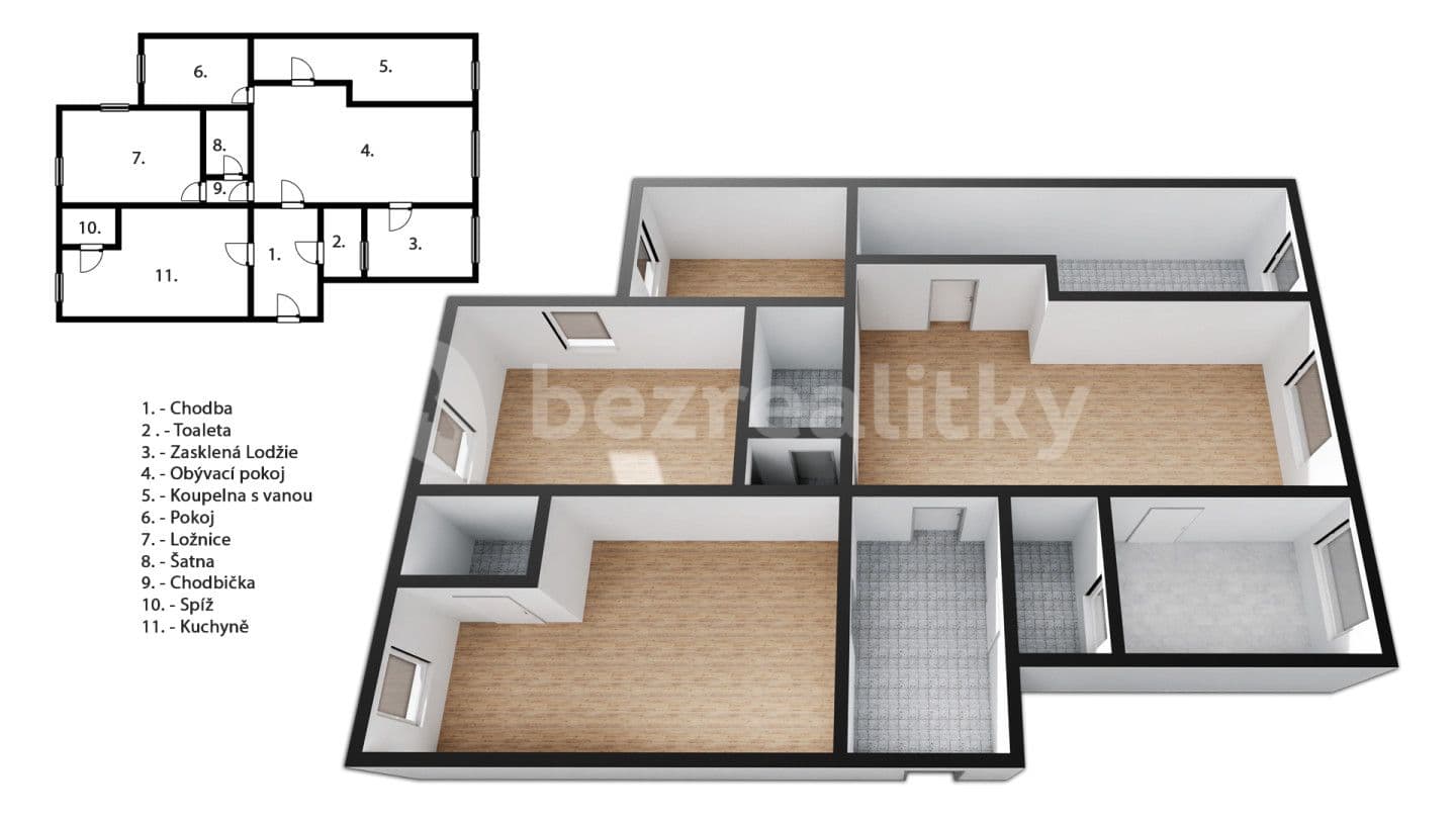 Predaj bytu 3-izbový 101 m², Husova, Jičín, Královéhradecký kraj