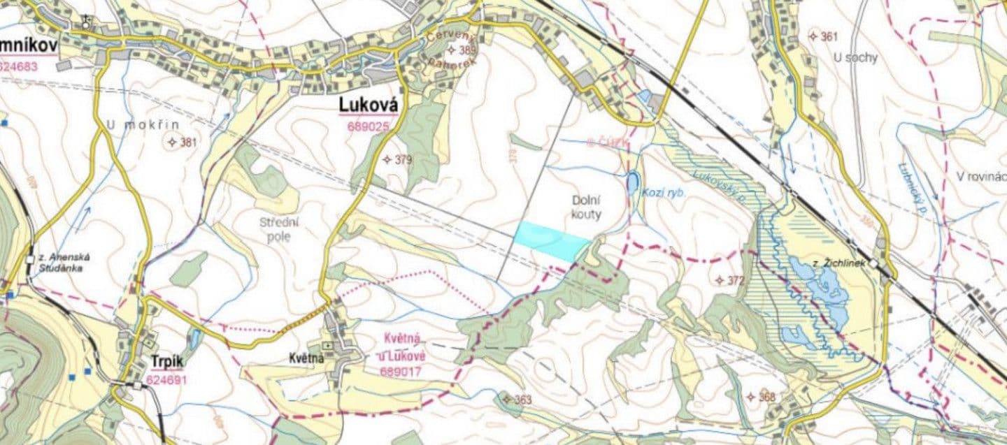 Predaj pozemku 114.478 m², Luková, Pardubický kraj