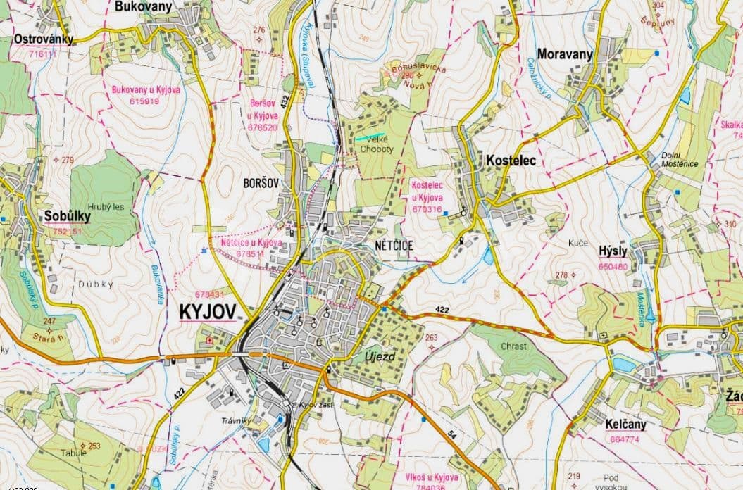 Predaj pozemku 1.585 m², Kyjov, Jihomoravský kraj