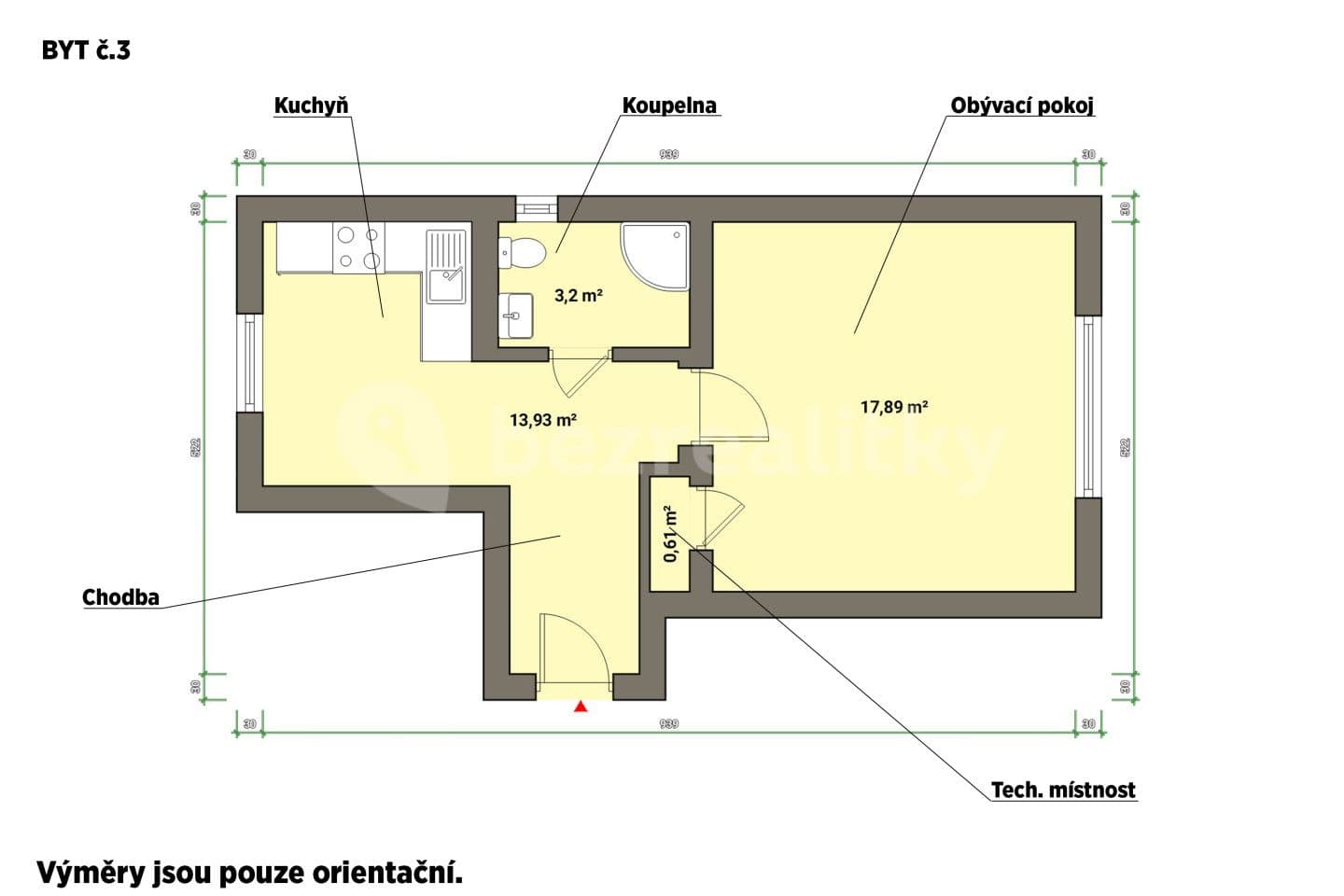 Predaj bytu 1-izbový 34 m², Cheb, Karlovarský kraj