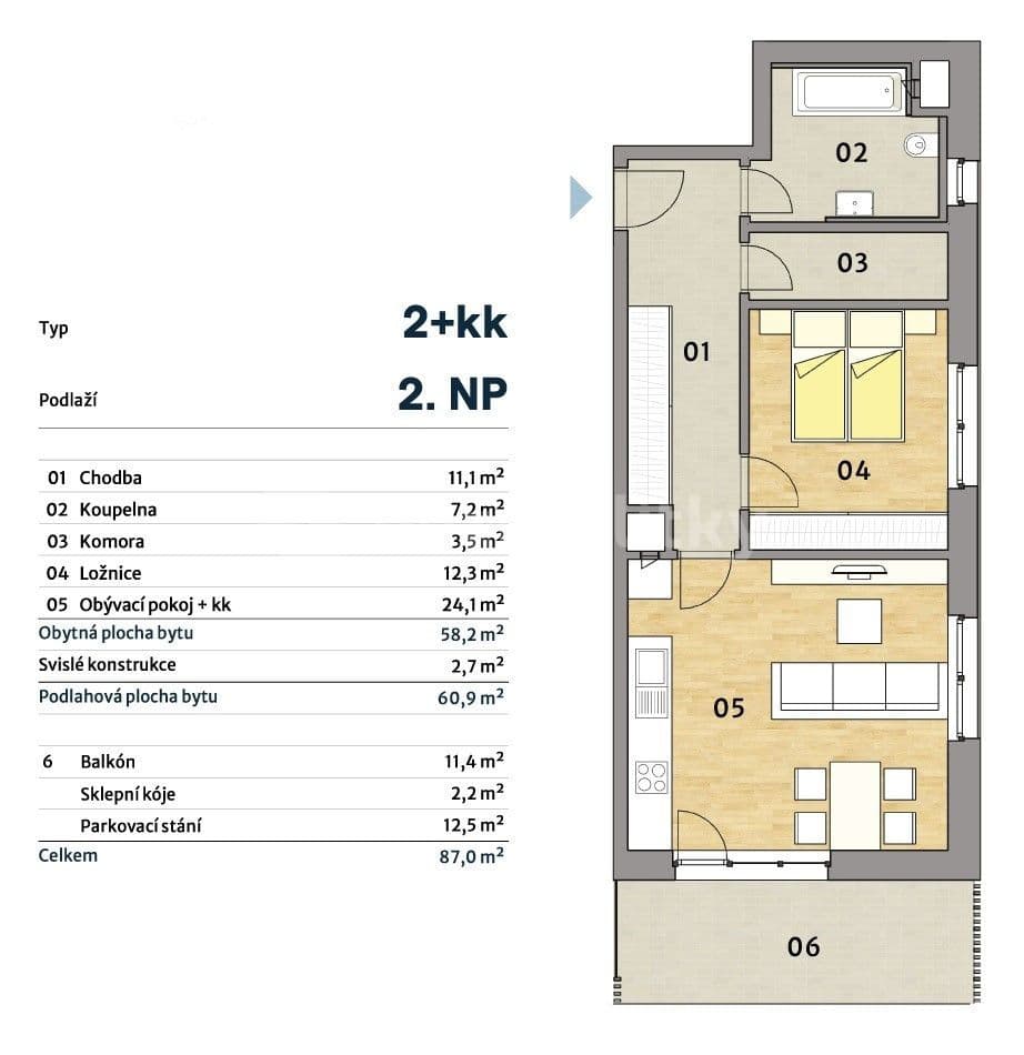 Predaj bytu 2-izbový 73 m², Pražská, Dobřichovice, Středočeský kraj