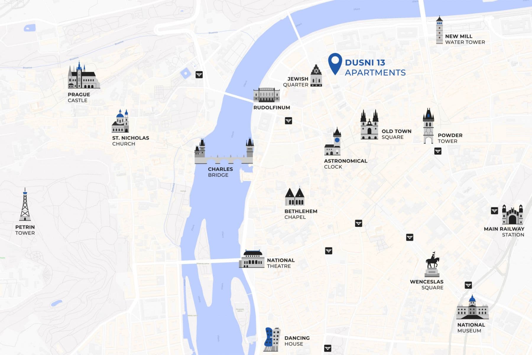 Prenájom bytu  97 m², Dušní, Praha, Praha