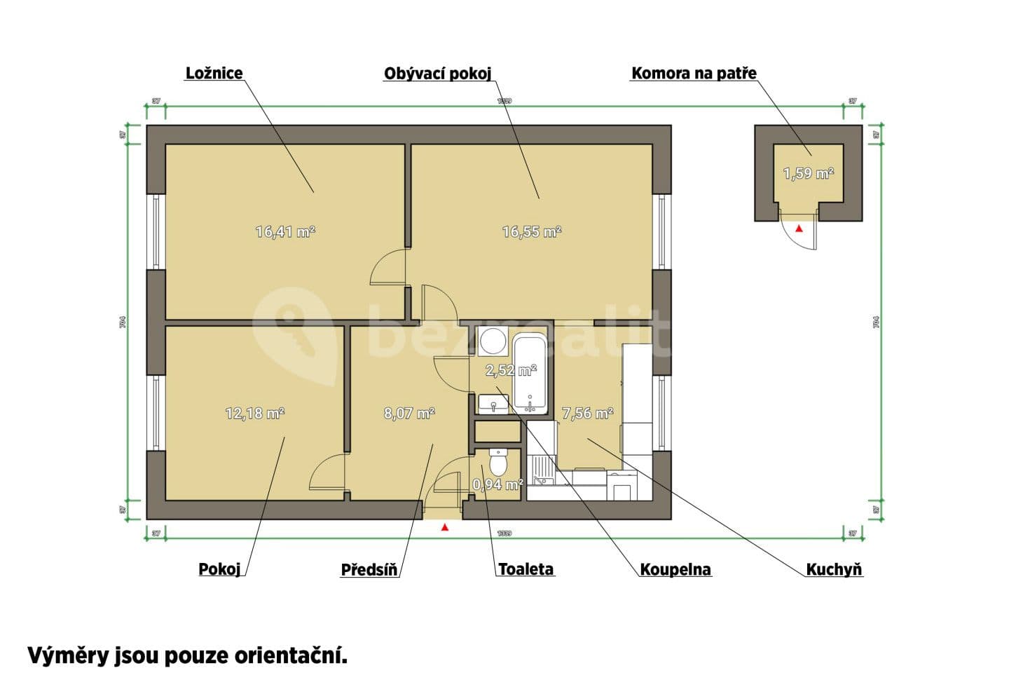 Predaj bytu 3-izbový 65 m², Hroznatova, Mariánské Lázně, Karlovarský kraj