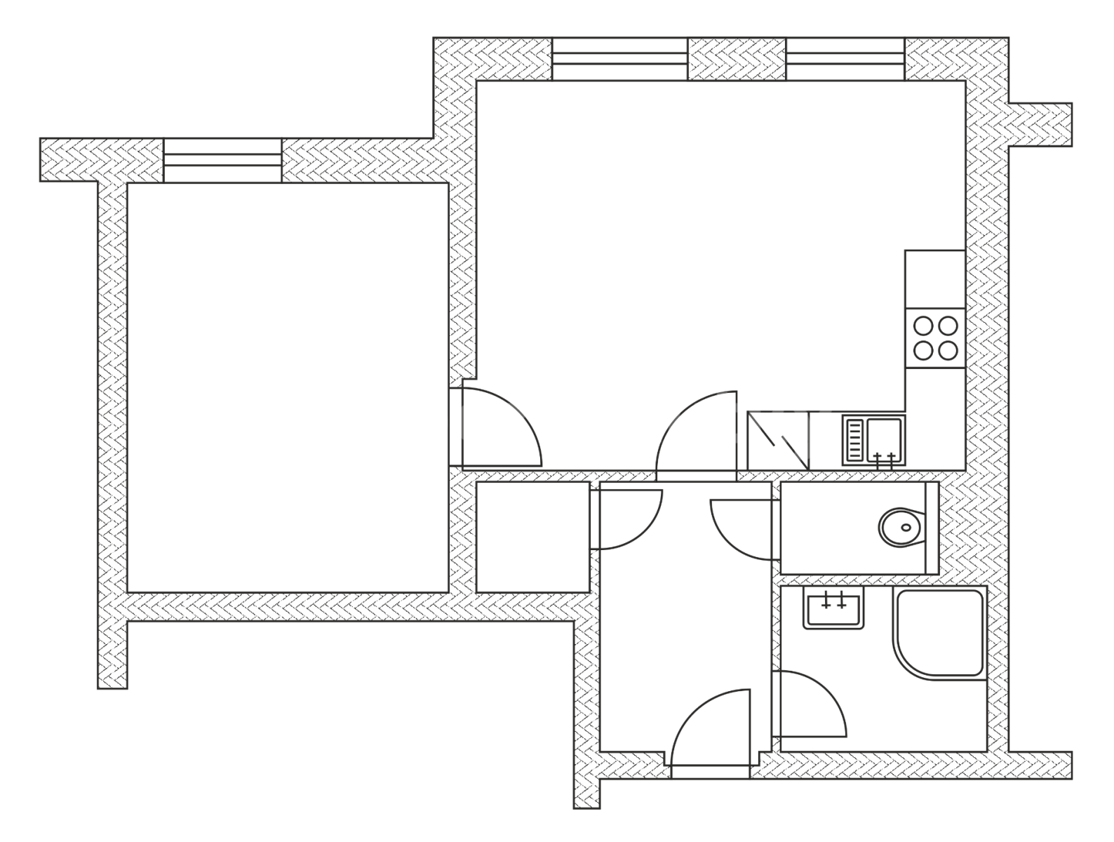 Prenájom bytu 2-izbový 46 m², Novosady, Holešov, Zlínský kraj