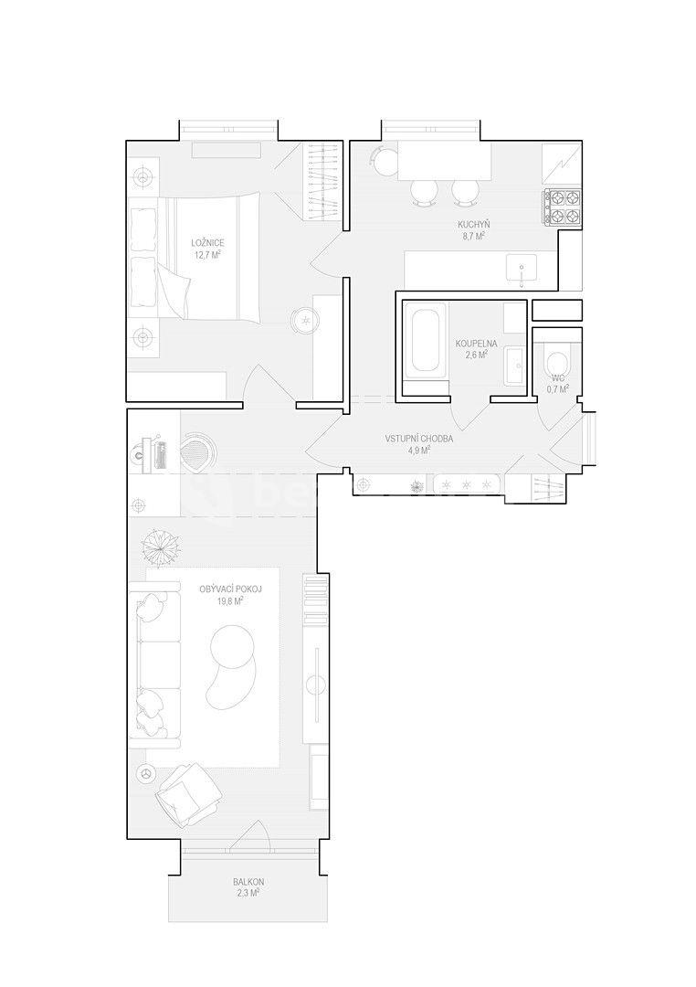 Predaj bytu 2-izbový 52 m², Sládkova, Úpice, Královéhradecký kraj