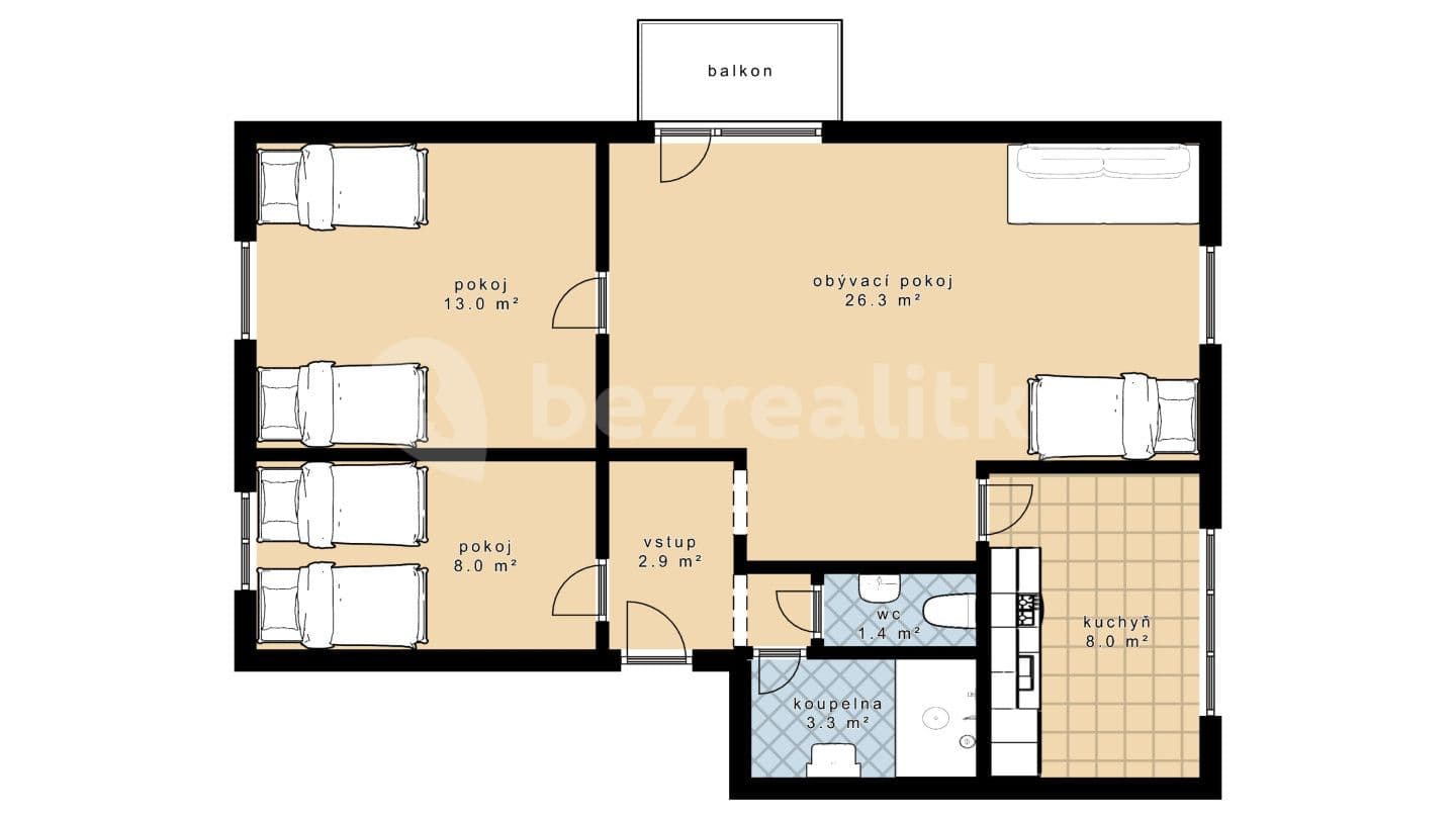 Predaj bytu 3-izbový 63 m², Volenice, Jihočeský kraj