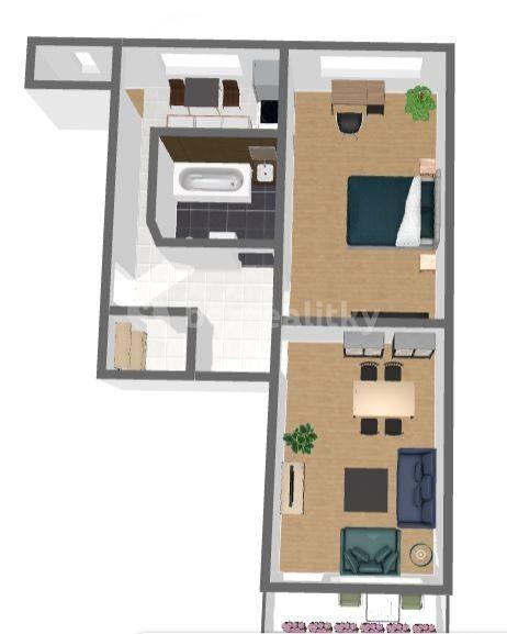 Prenájom bytu 2-izbový 66 m², Jižní, Česká Lípa, Liberecký kraj