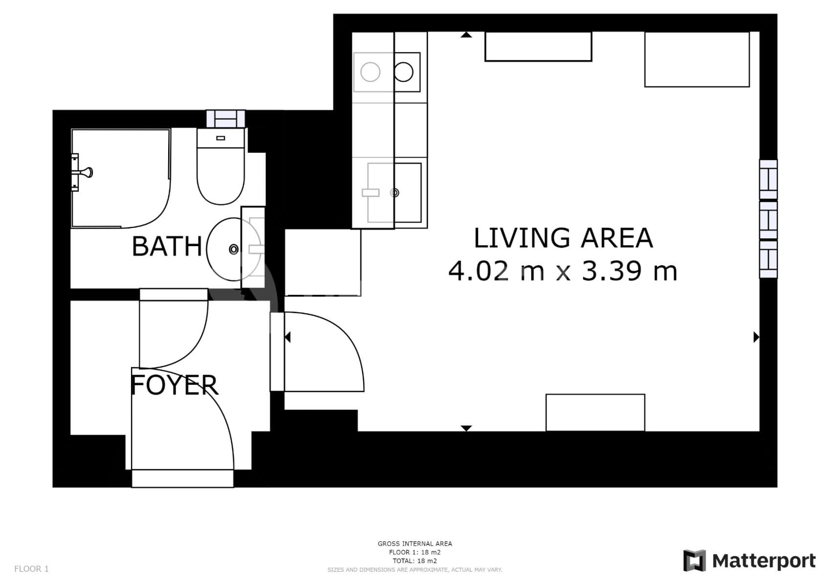Prenájom bytu 1-izbový 19 m², Pod Kynclovkou, Praha, Praha