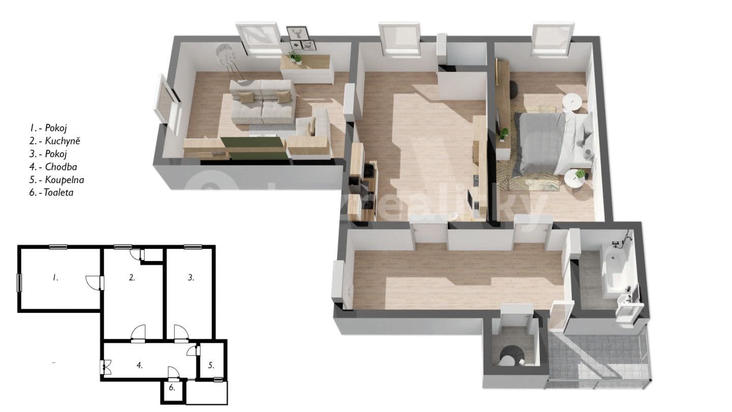 Predaj bytu 3-izbový 72 m², Němcové, Náchod, Královéhradecký kraj