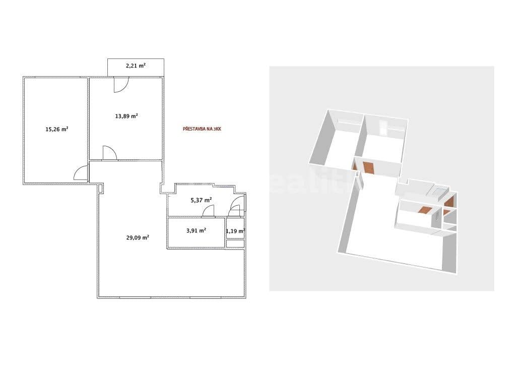 Predaj bytu 3-izbový 73 m², Fryčajova, Brno, Jihomoravský kraj