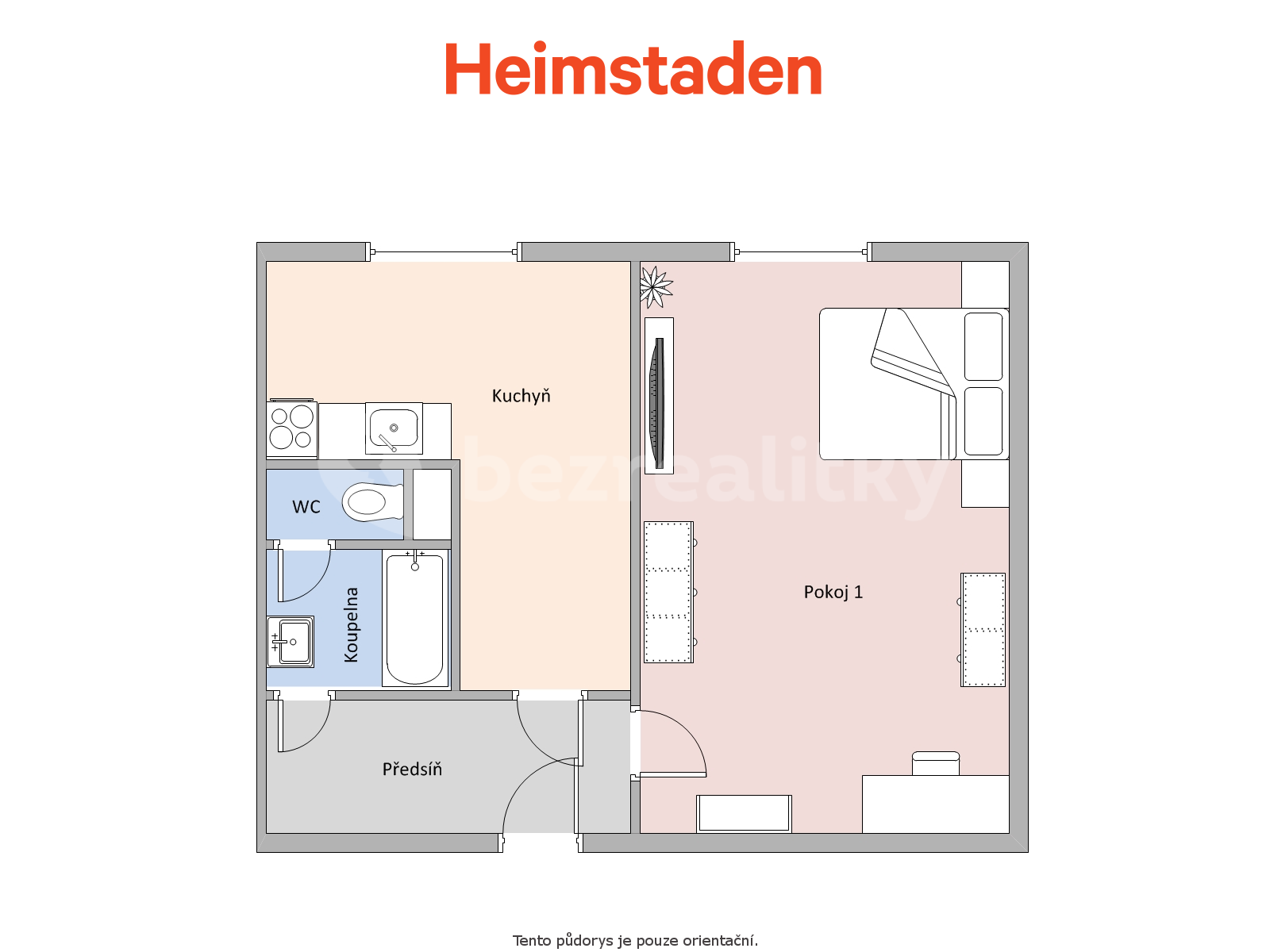 Prenájom bytu 1-izbový 36 m², Osvobození, Orlová, Moravskoslezský kraj