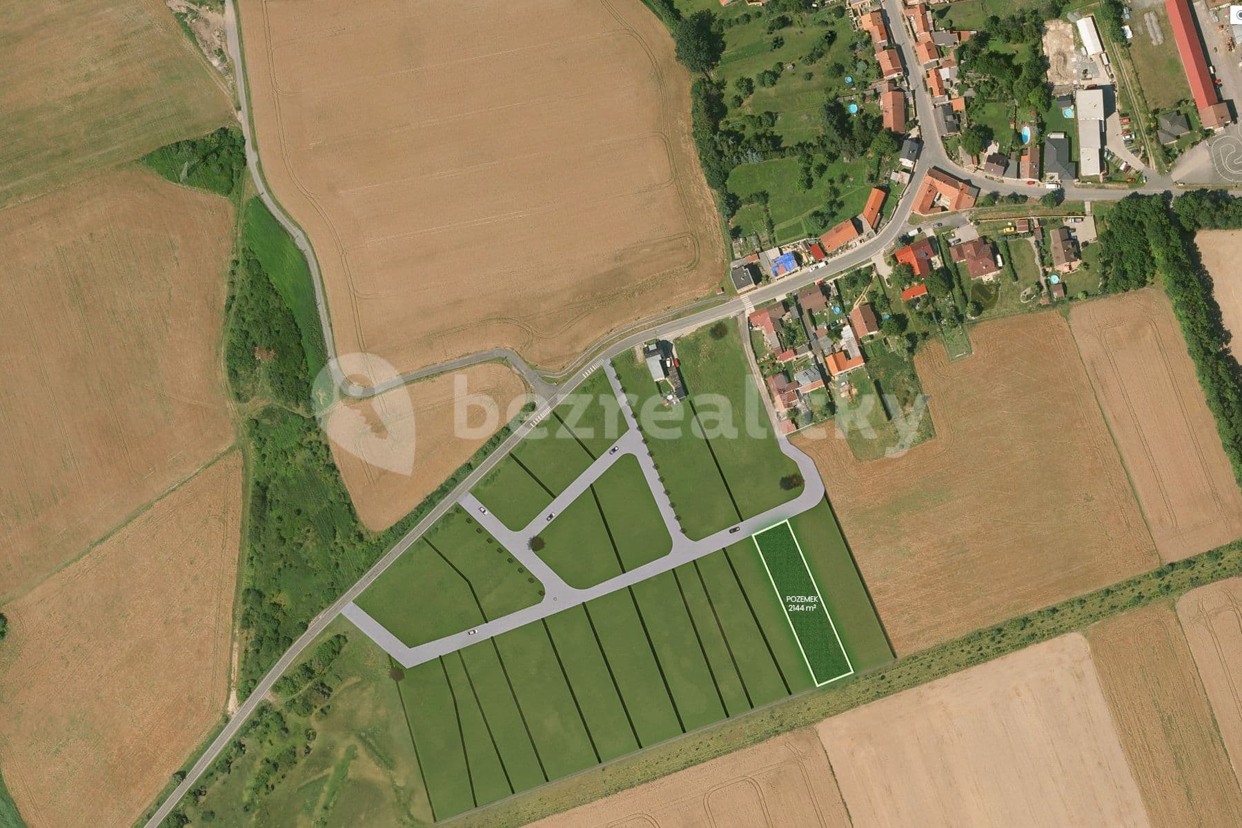 Predaj pozemku 2.144 m², Dolany, Dolany, Středočeský kraj