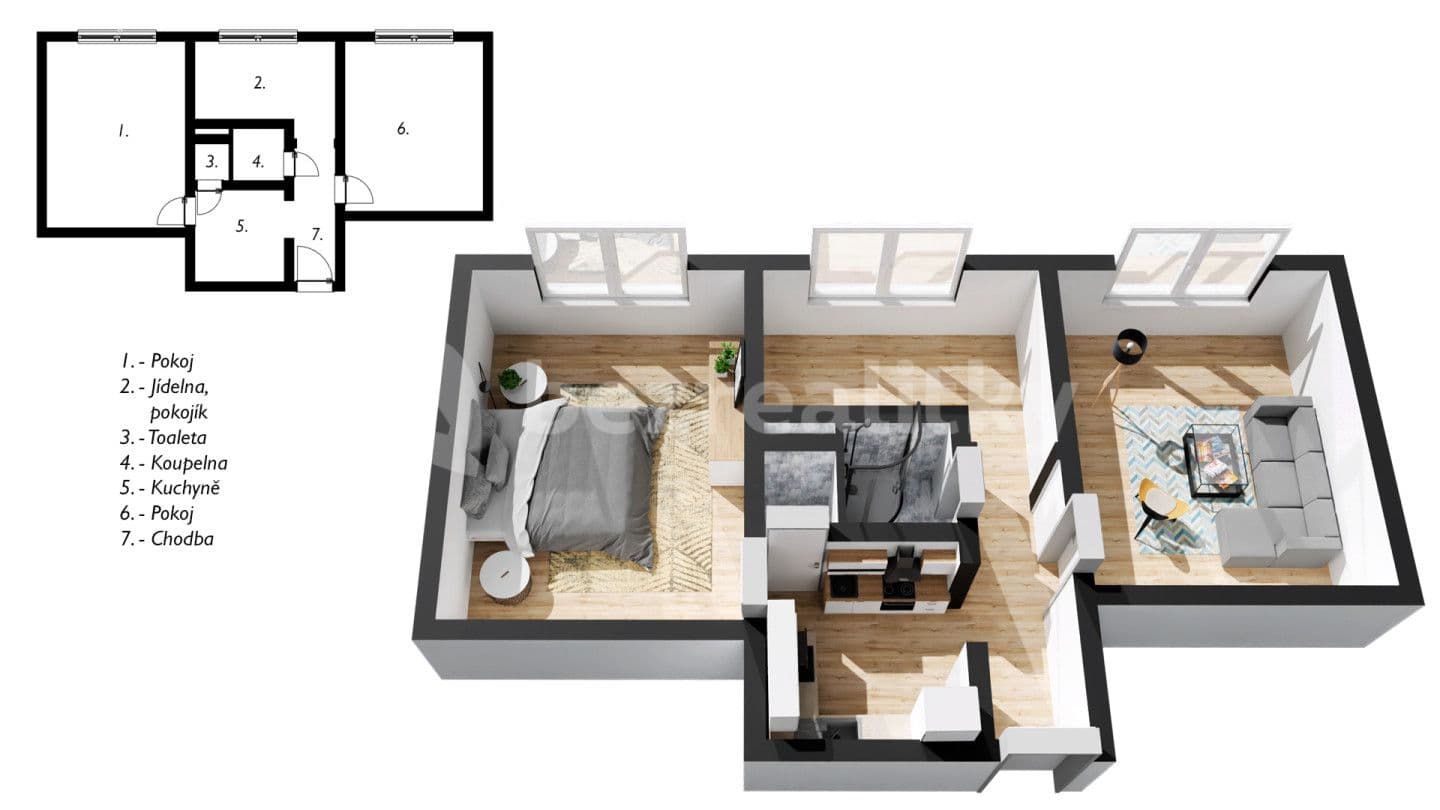 Predaj bytu 3-izbový 52 m², Struha, Vamberk, Královéhradecký kraj