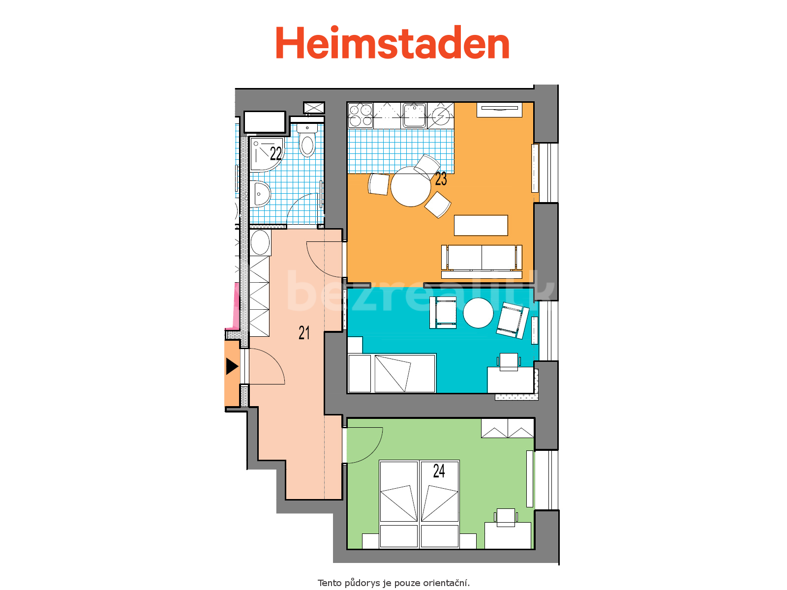 Prenájom bytu 2-izbový 53 m², Hlavní třída, Havířov, Moravskoslezský kraj