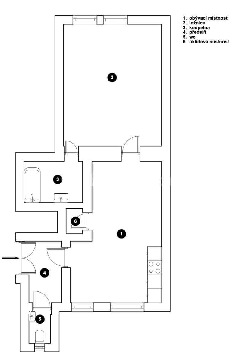 Prenájom bytu 2-izbový 54 m², Bulharská, Praha, Praha