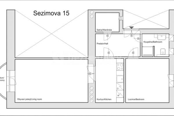 Prenájom bytu 2-izbový 60 m², Sezimova, Praha, Praha
