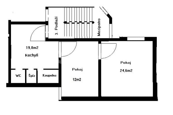 Prenájom bytu 2-izbový 50 m², Bratislavská, Brno