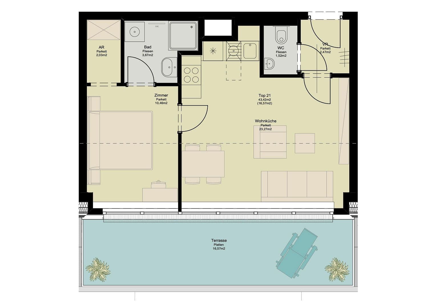 Prenájom bytu 2-izbový 43 m², Pilotengasse 118, Wien, Viedeň Prenájom bytu 2-izbový 43 m², Pilotengasse 118, Wien, Viedeň
