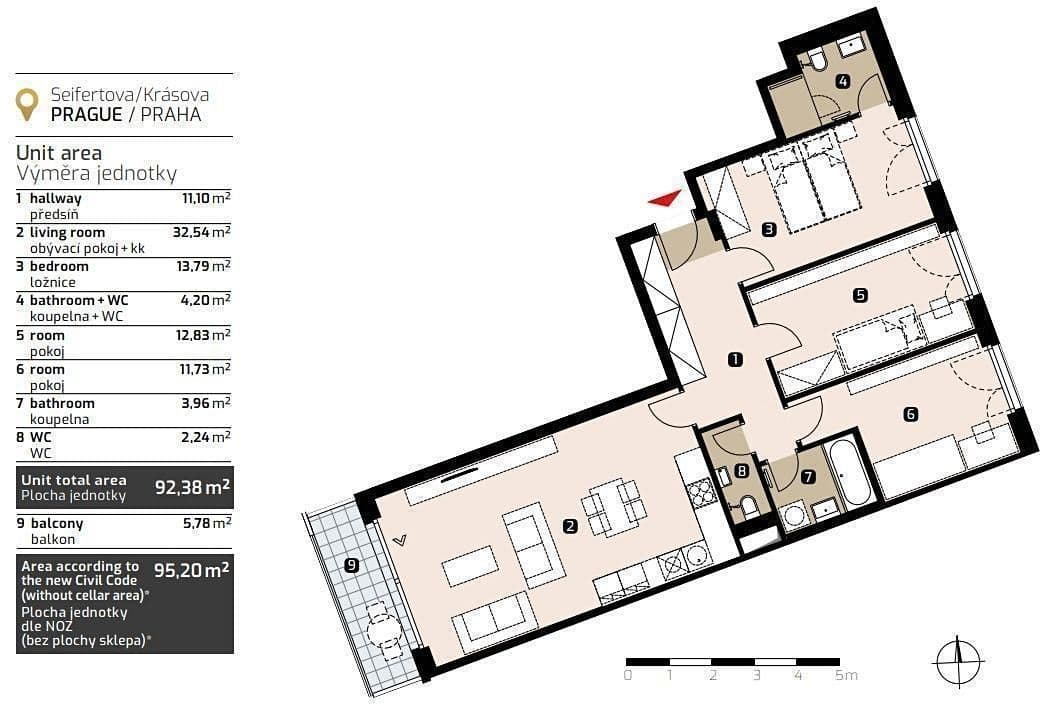 Predaj bytu 4-izbový 96 m², Krásova, Praha, Praha Predaj bytu 4-izbový 96 m², Krásova, Praha, Praha