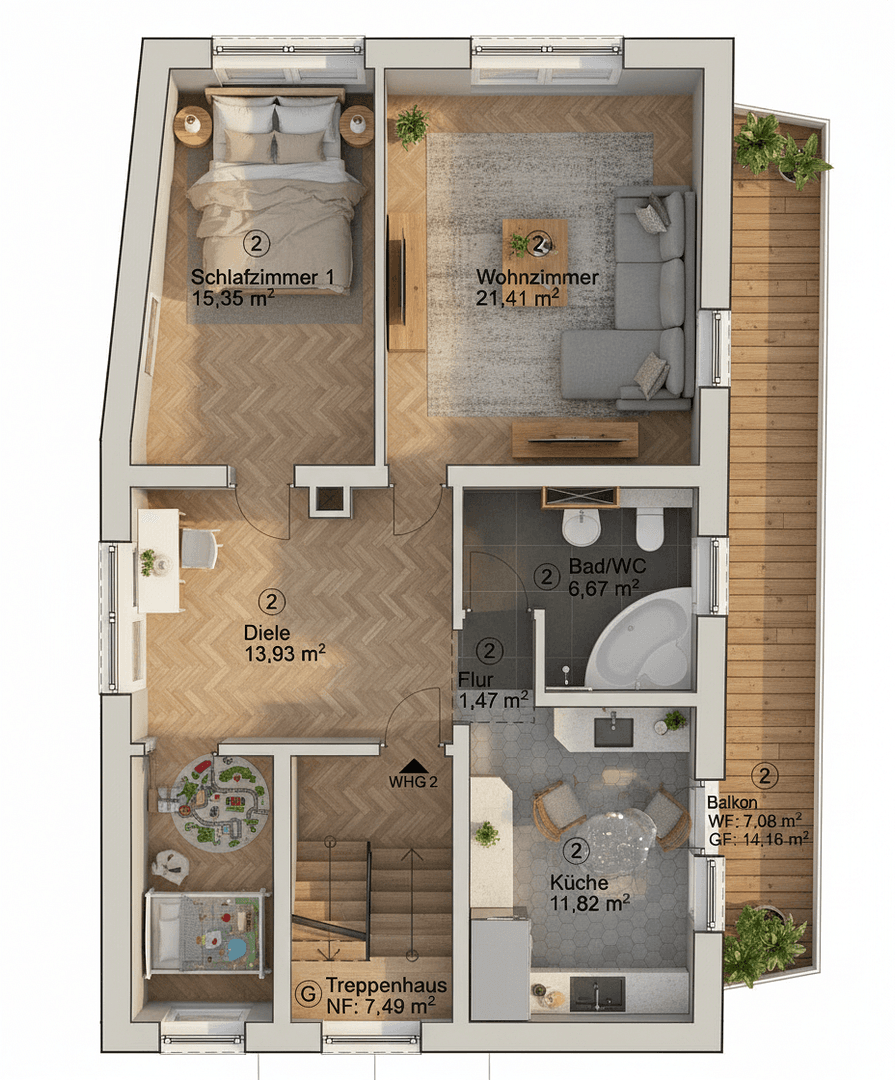 Predaj bytu 3-izbový 84 m², Pfinztal, Bádensko-Wurttembersko Predaj bytu 3-izbový 84 m², Pfinztal, Bádensko-Wurttembersko