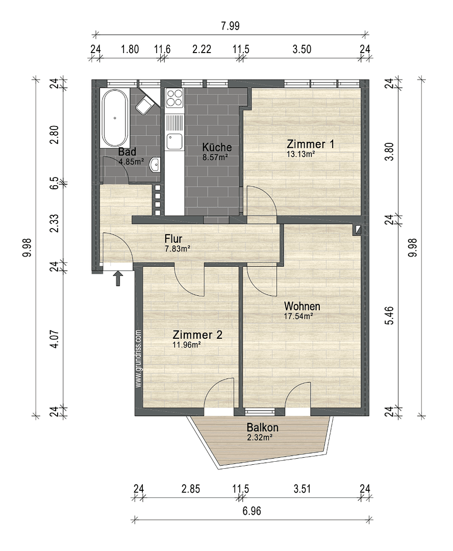 Predaj bytu 3-izbový 67 m², Bremen, Brémy Predaj bytu 3-izbový 67 m², Bremen, Brémy