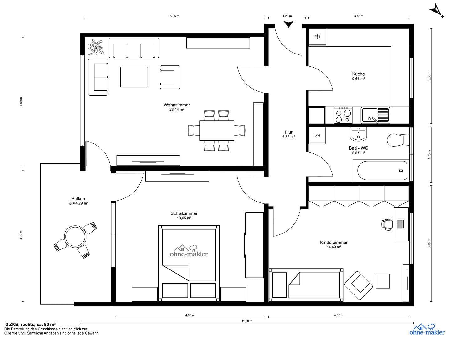 Prenájom bytu 3-izbový 80 m², Kaiserslautern, Porýnie-Falcko Prenájom bytu 3-izbový 80 m², Kaiserslautern, Porýnie-Falcko
