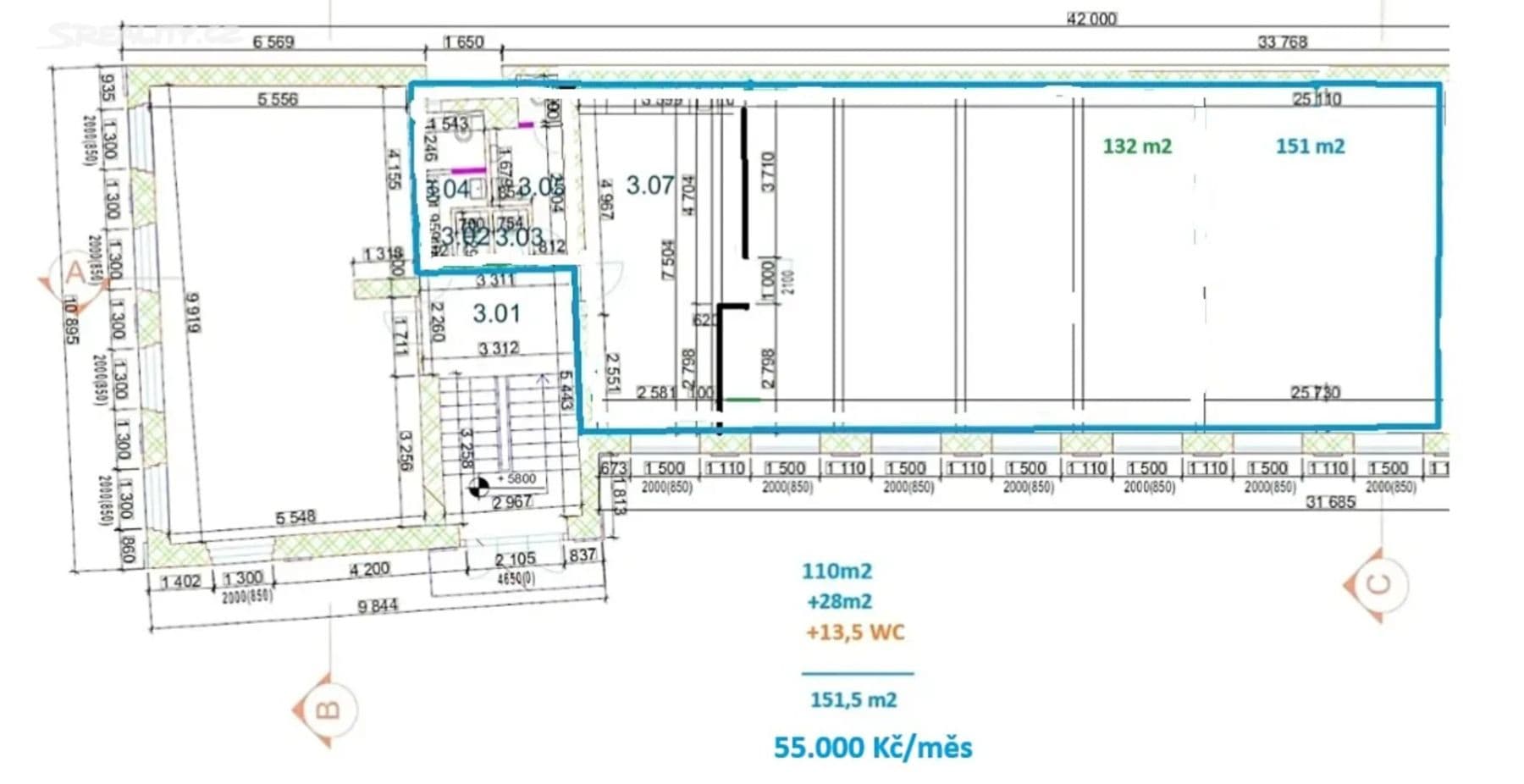 Prenájom kancelárie 151 m², Přístavní, Praha, Praha Prenájom kancelárie 151 m², Přístavní, Praha, Praha