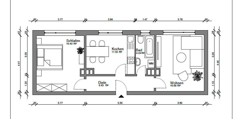 Prenájom bytu 2-izbový 56 m², Bochum, Severné Porýnie - Westfálsko Prenájom bytu 2-izbový 56 m², Bochum, Severné Porýnie - Westfálsko