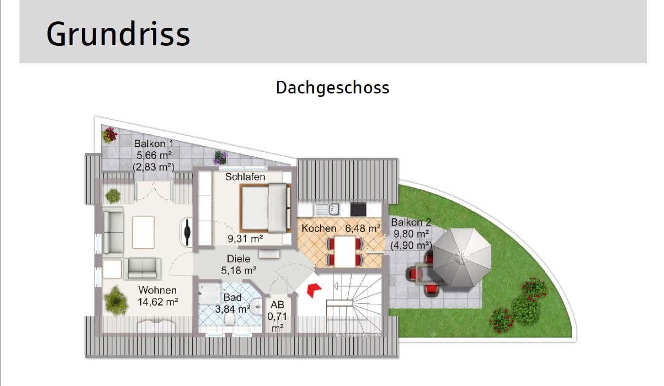 Prenájom bytu 2-izbový 48 m², Bad Kreuznach, Porýnie-Falcko Prenájom bytu 2-izbový 48 m², Bad Kreuznach, Porýnie-Falcko