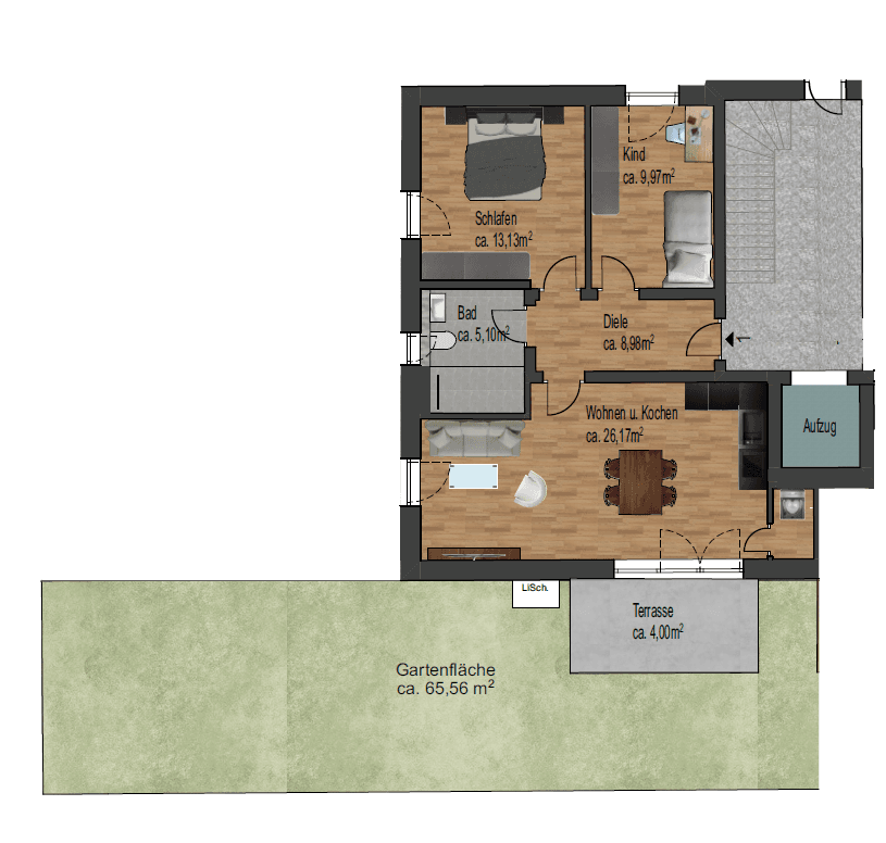 Prenájom bytu 3-izbový 65 m², Bozener Str. 8, Regensburg, Bavorsko Prenájom bytu 3-izbový 65 m², Bozener Str. 8, Regensburg, Bavorsko