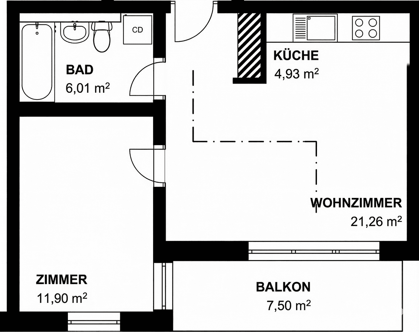 Predaj bytu 2-izbový 48 m², Teltow, Brandenbursko Predaj bytu 2-izbový 48 m², Teltow, Brandenbursko