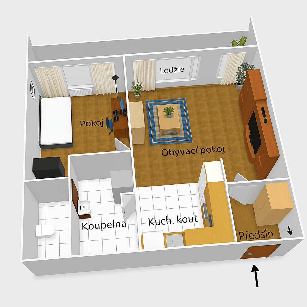 Prenájom bytu 2-izbový 36 m², Horáčkova, Praha, Praha Prenájom bytu 2-izbový 36 m², Horáčkova, Praha, Praha