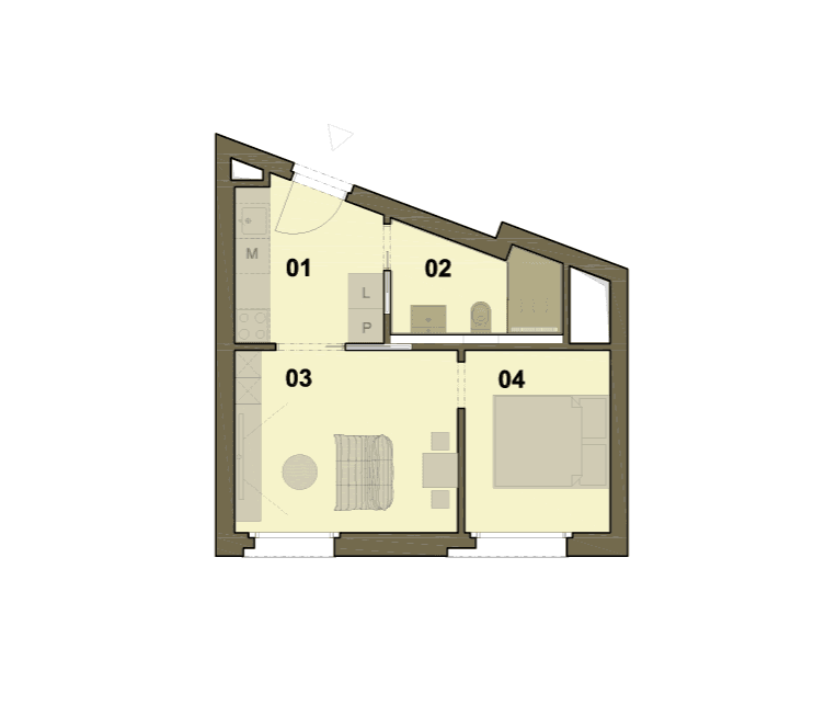 Prenájom bytu 2-izbový 34 m², Krymská, Praha, Praha Prenájom bytu 2-izbový 34 m², Krymská, Praha, Praha