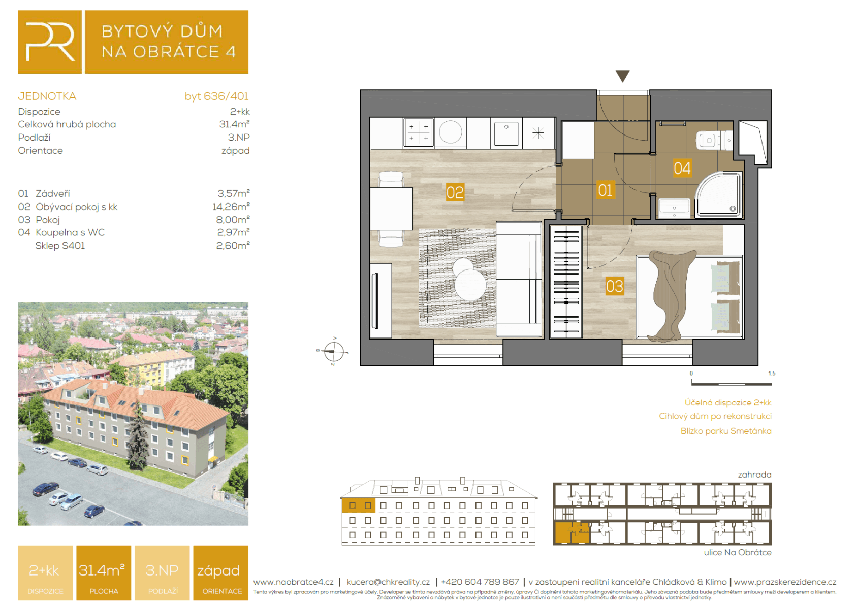 Prenájom bytu 2-izbový 32 m², Na Obrátce, Praha, Praha Prenájom bytu 2-izbový 32 m², Na Obrátce, Praha, Praha