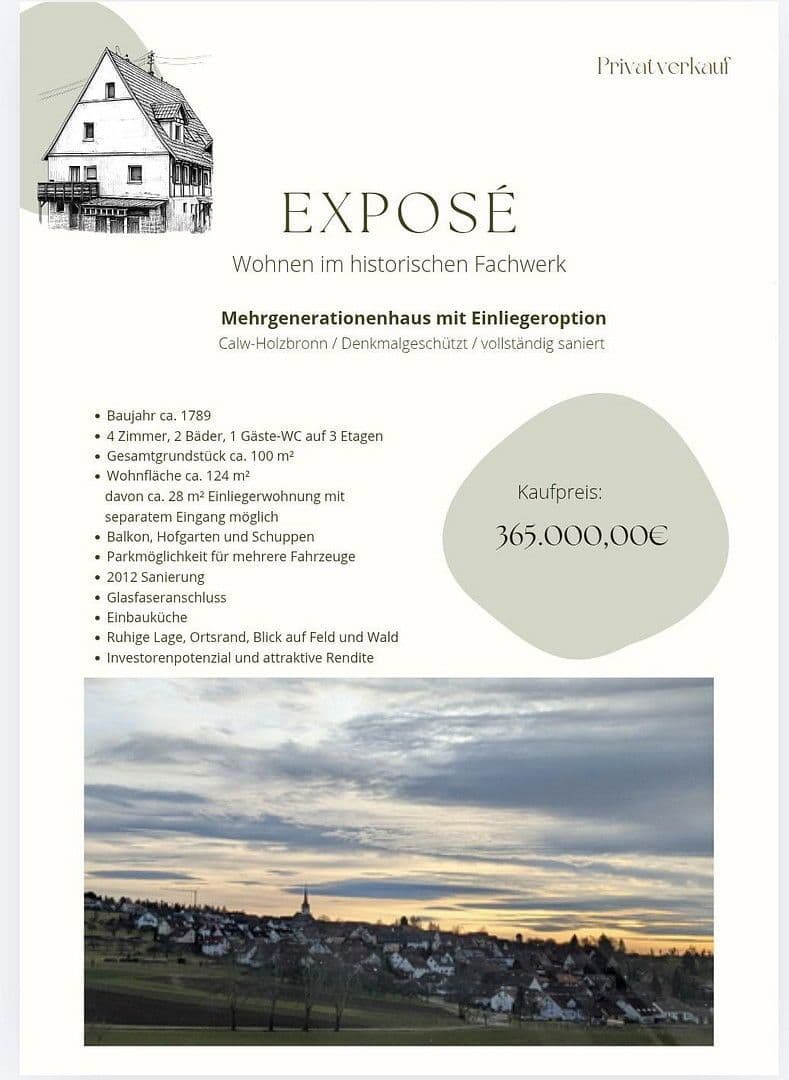 Predaj domu 124 m², pozemek 100 m², Calw, Bádensko-Wurttembersko Predaj domu 124 m², pozemek 100 m², Calw, Bádensko-Wurttembersko