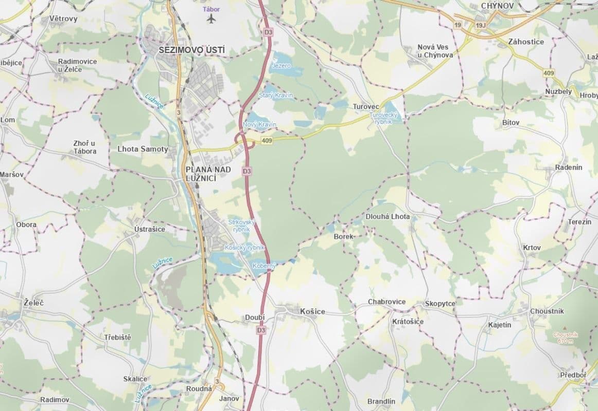 Predaj pozemku 11.498 m², Košice, Jihočeský kraj Predaj pozemku 11.498 m², Košice, Jihočeský kraj