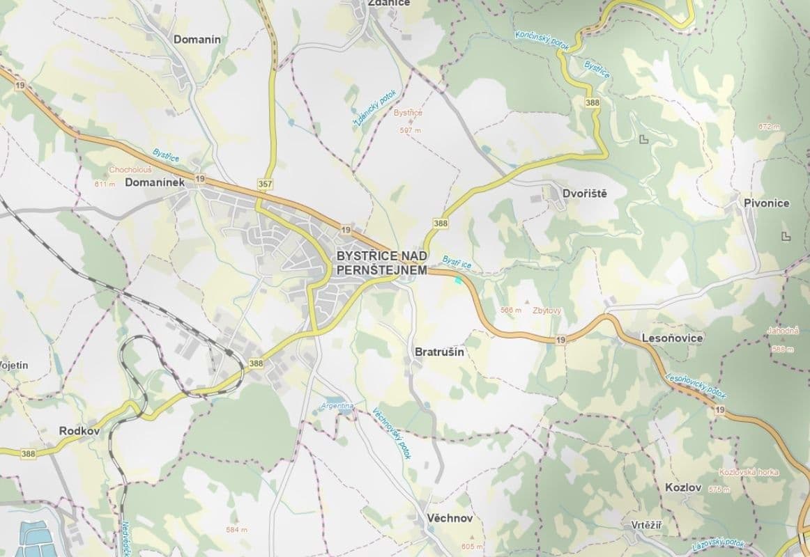 Predaj pozemku 1.777 m², Bystřice nad Pernštejnem, Kraj Vysočina Predaj pozemku 1.777 m², Bystřice nad Pernštejnem, Kraj Vysočina