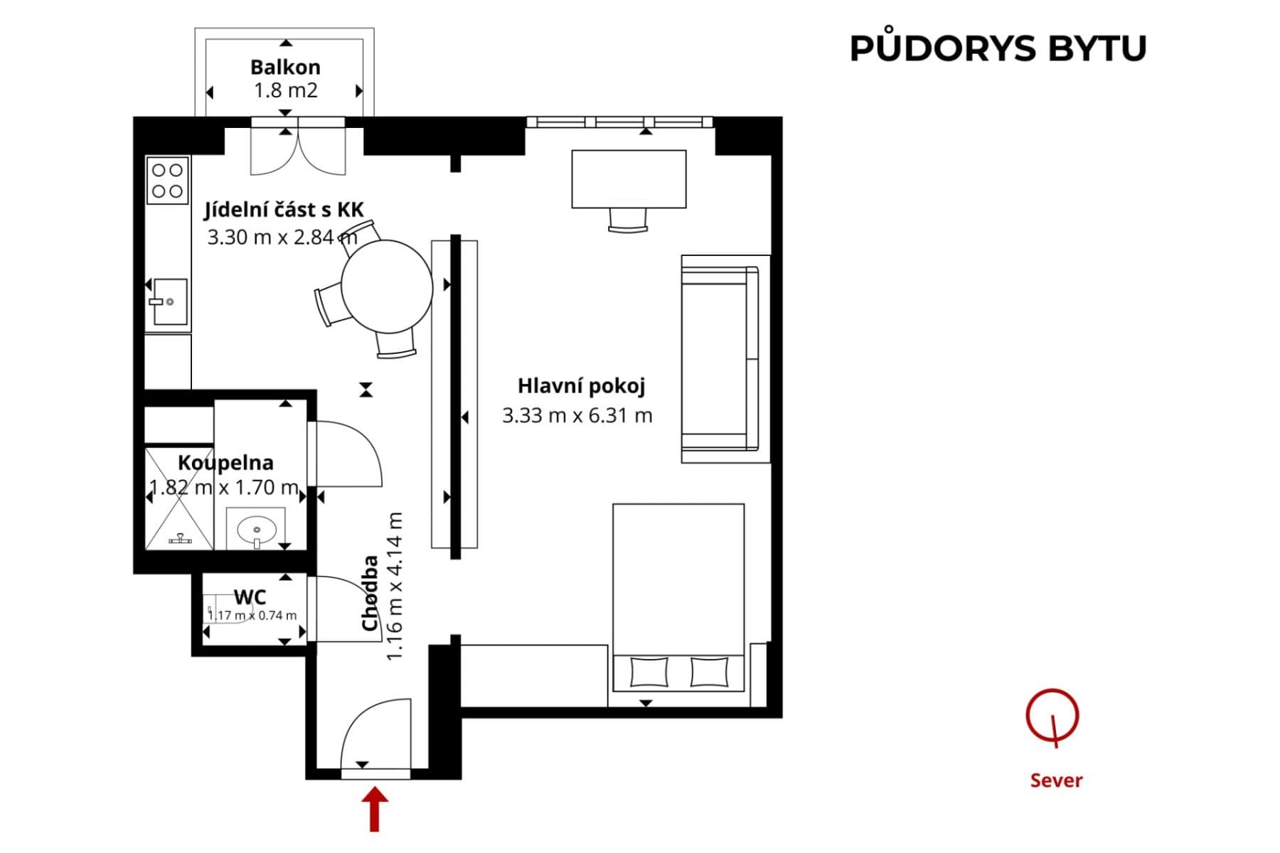 Prenájom bytu 40 m², Ortenovo náměstí, Praha, Praha Prenájom bytu 40 m², Ortenovo náměstí, Praha, Praha