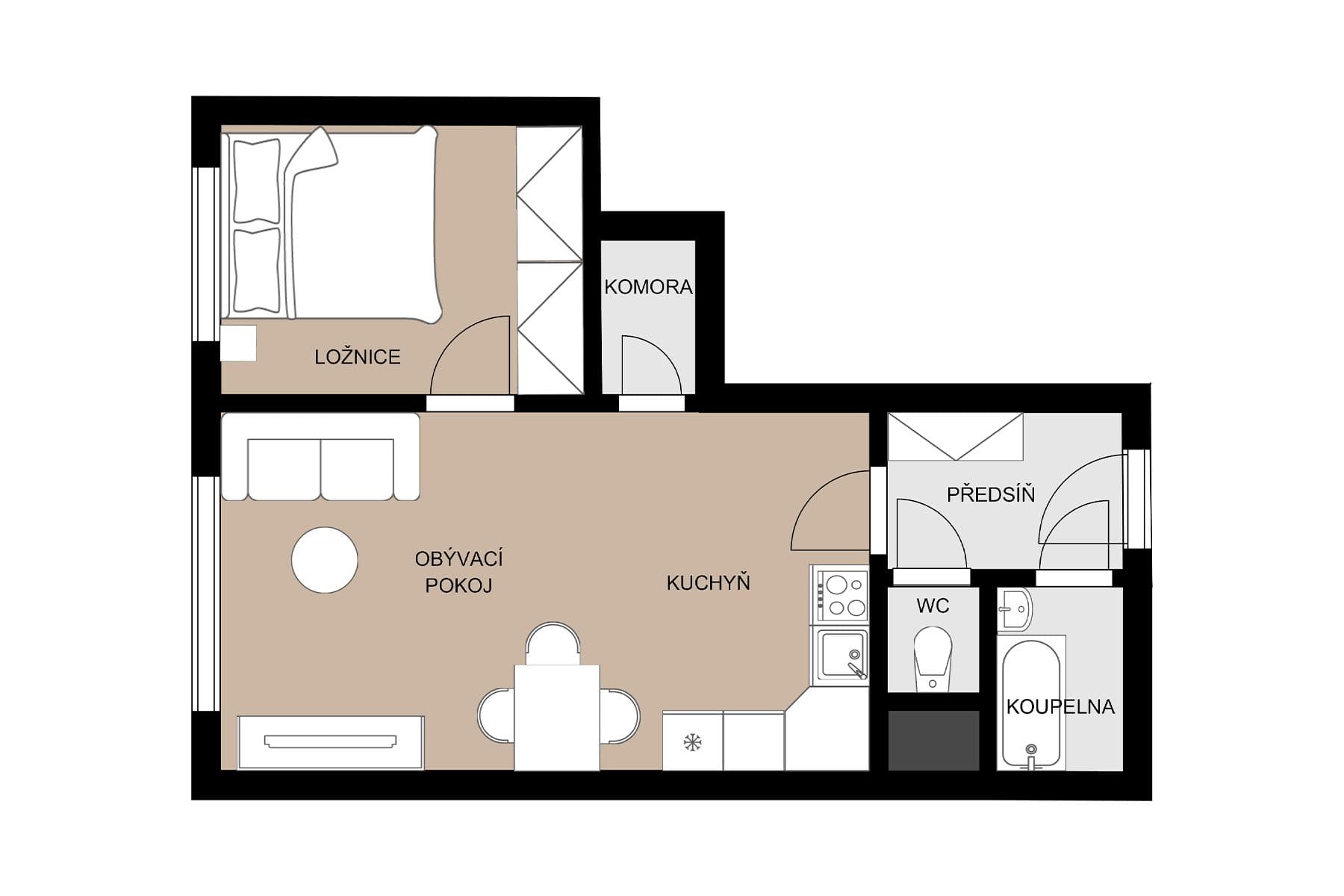 Predaj bytu 2-izbový 43 m², Werichova, Praha, Praha Predaj bytu 2-izbový 43 m², Werichova, Praha, Praha