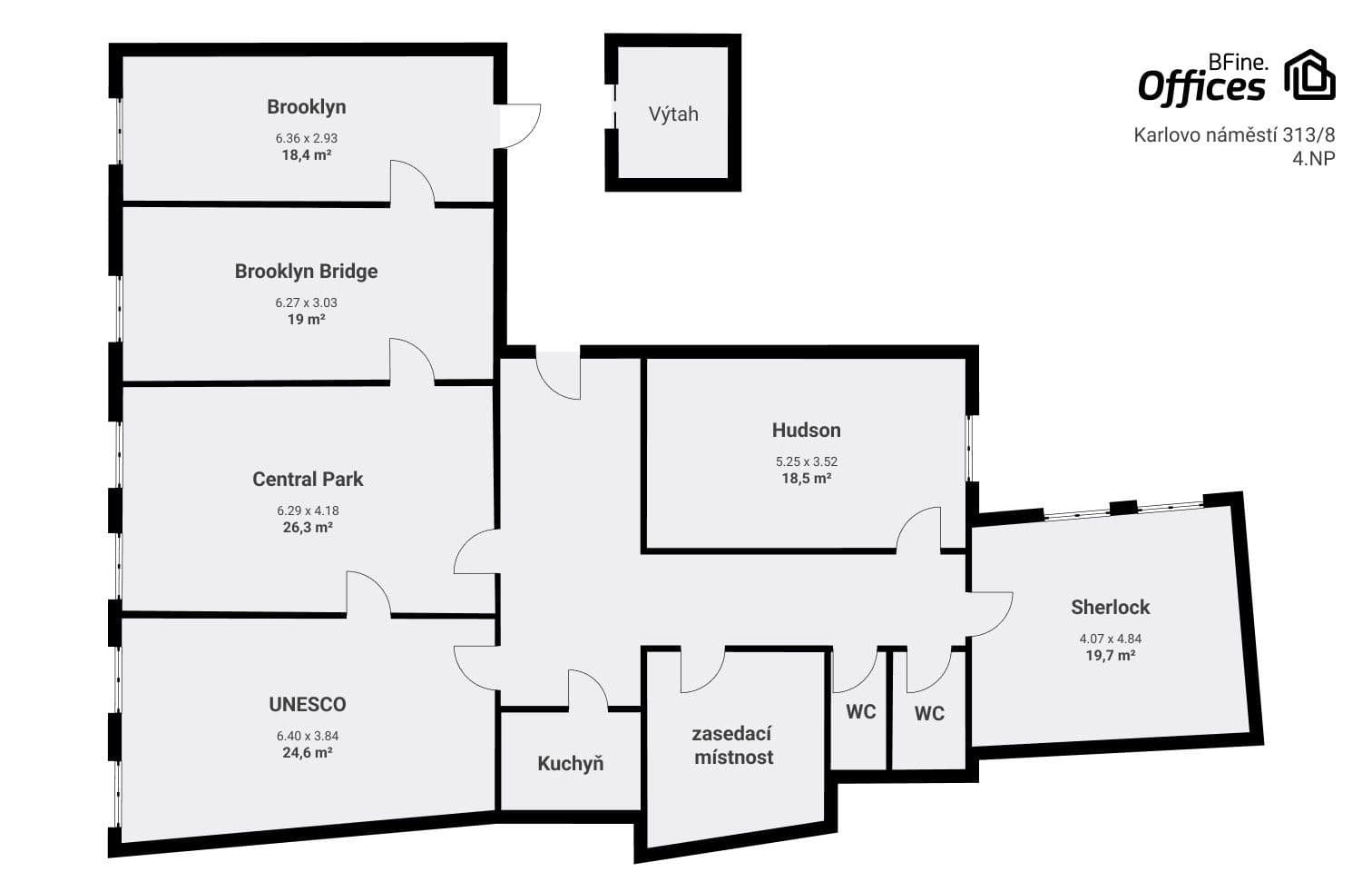 Prenájom kancelárie 22 m², Karlovo náměstí, Praha, Praha Prenájom kancelárie 22 m², Karlovo náměstí, Praha, Praha
