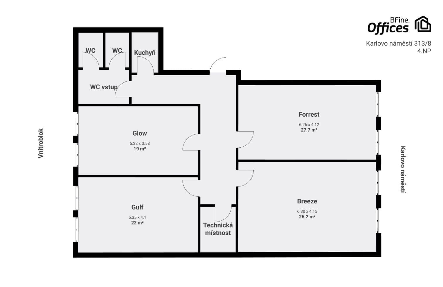 Prenájom kancelárie 128 m², Karlovo náměstí, Praha, Praha Prenájom kancelárie 128 m², Karlovo náměstí, Praha, Praha